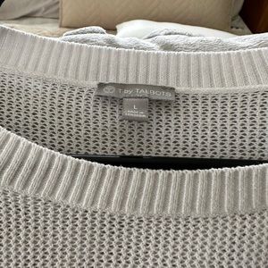 3/4 sleeve open weave sweater